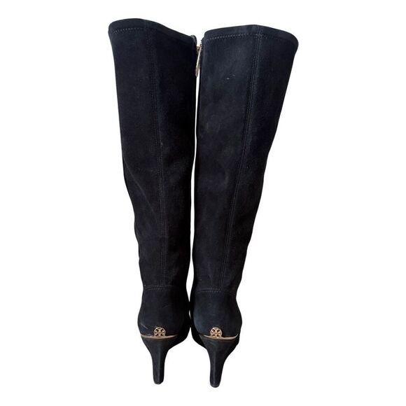 Tory Burch Suede Knee Wedge Tall High Boots size 7.5 Black - Picture 4 of 11